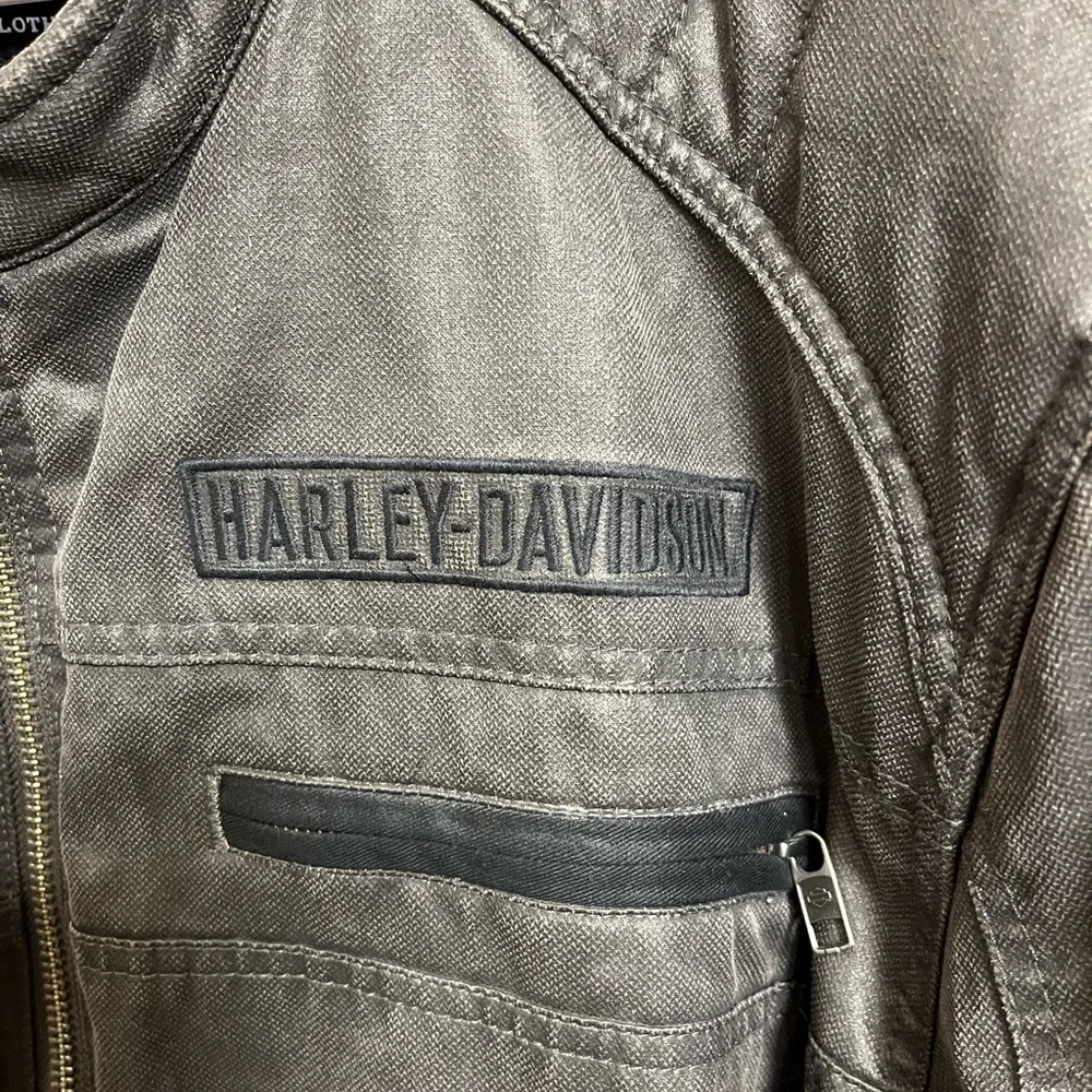 Harley-Davidson Men's Dark Gray Canvas Bomber Jacket - Picture 3 of 10